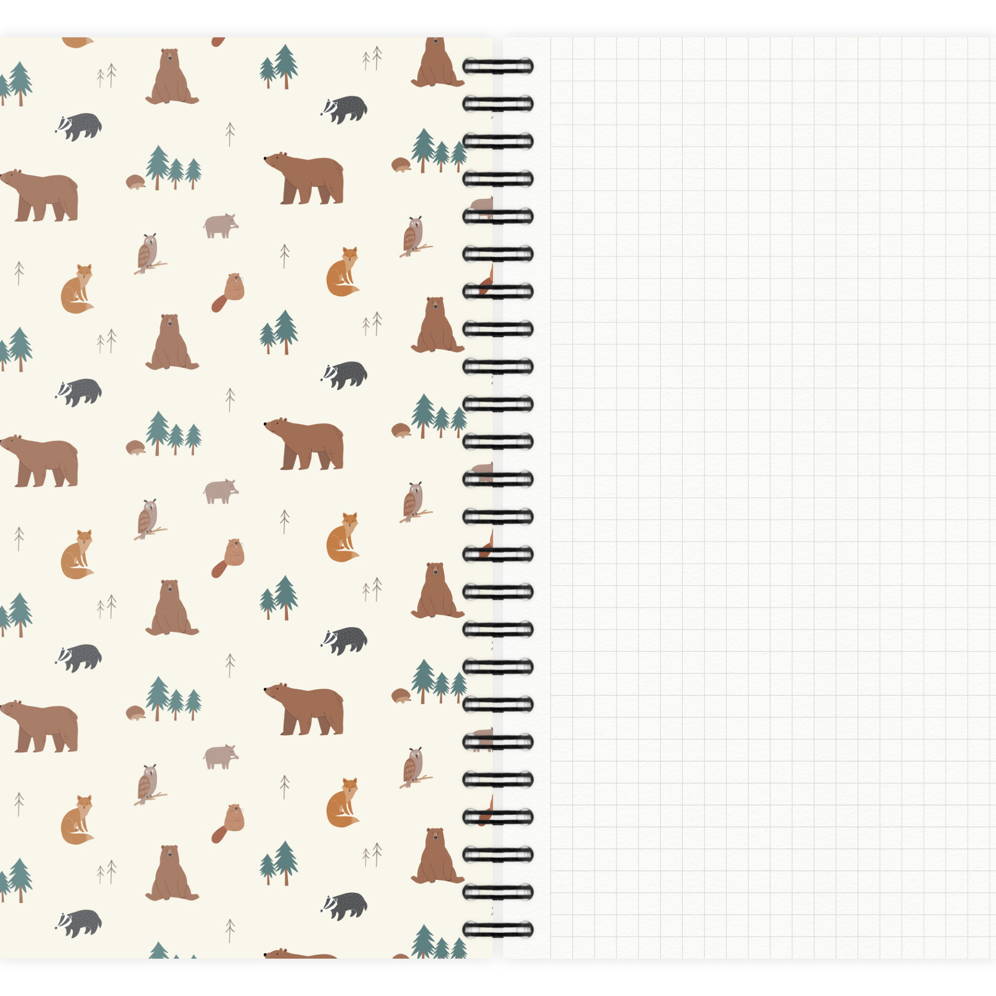 Notizblock A5 | Forest Animals Pattern