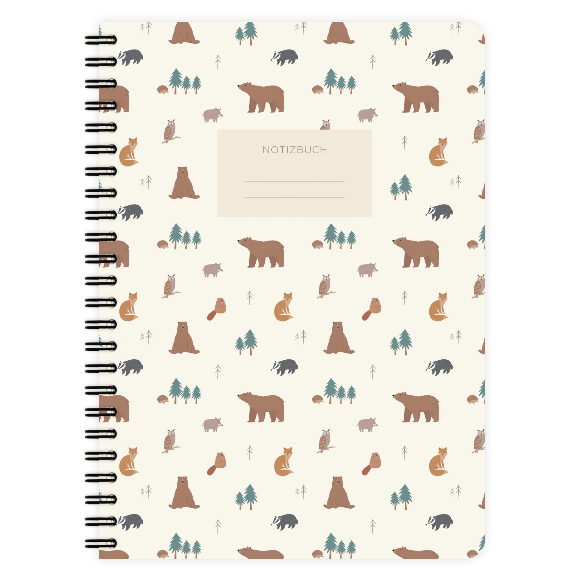 Notizblock A5 | Forest Animals Pattern